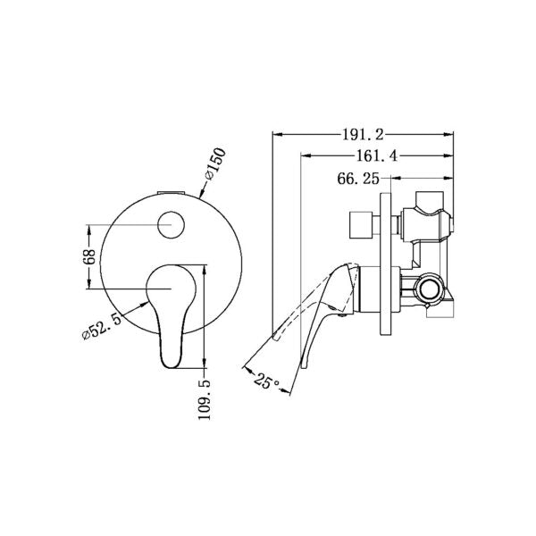 Traditional Bath/Shower Diverter Mixer