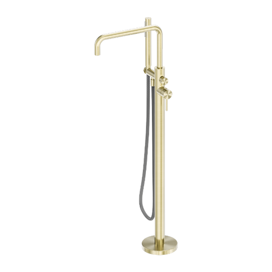Zen SS316L Freestanding Bath Mixer With Outdoor Shower Hose Brushed  NR162203a01BG