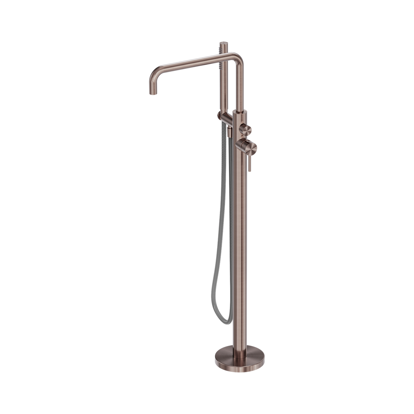 Zen SS316L Freestanding Bath Mixer With Outdoor Shower Hose Brushed Bronze