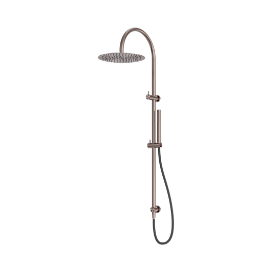 Zen SS316L Twin Shower With Outdoor Shower Hose Brushed Bronze
