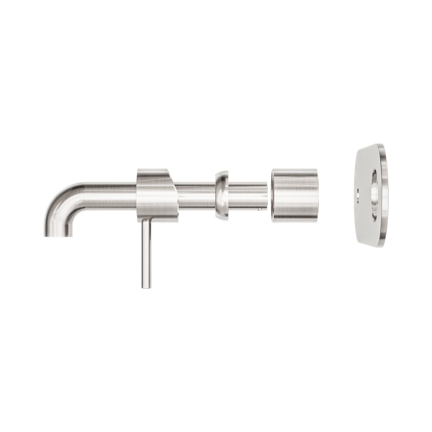 Zen SS316L Wall Basin/Bath Mixer 185mm Spout Trim Kits Only Brushed Nickel