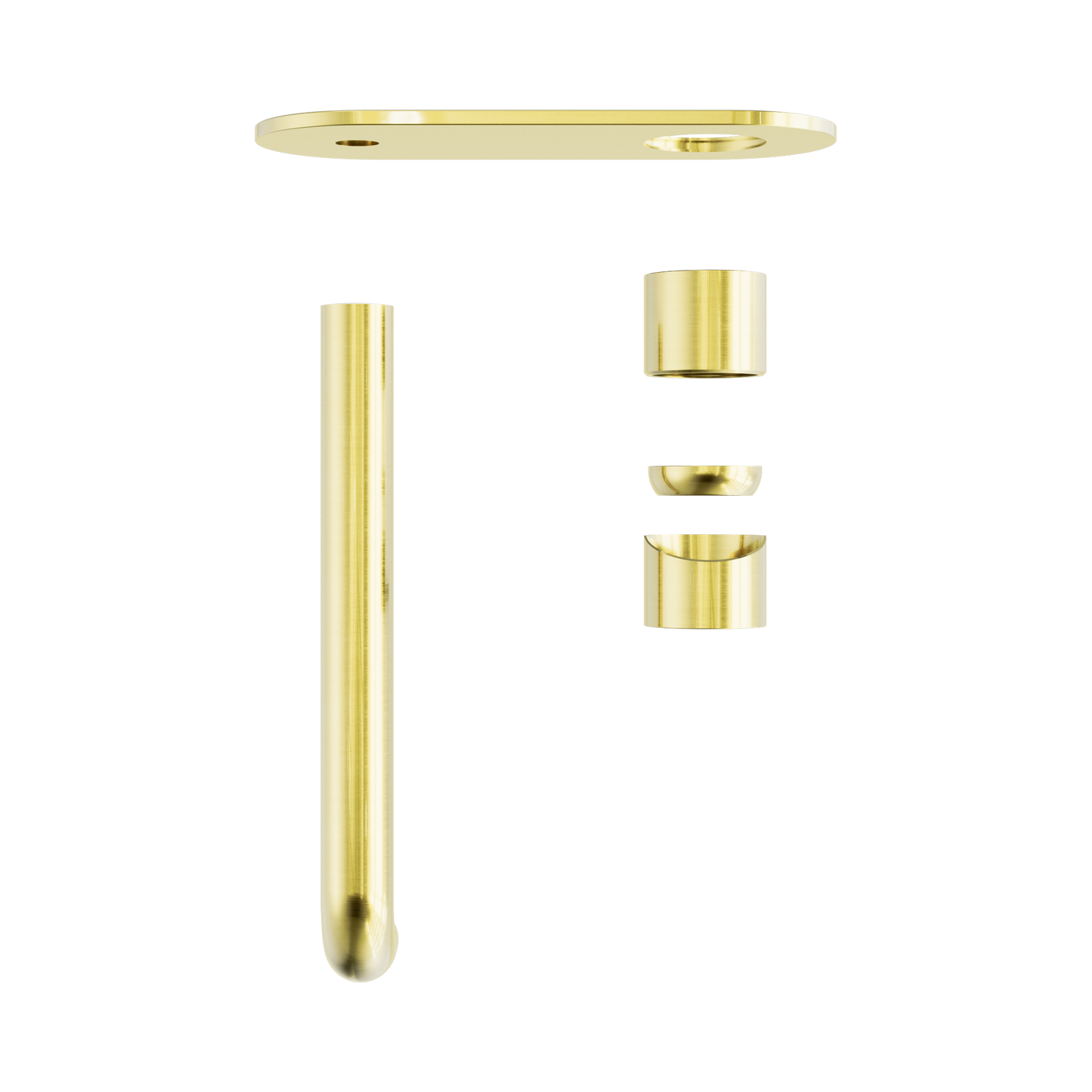 Zen SS316L Wall Basin/Bath Mixer 230mm Spout Trim Kits Only Brushed Gold