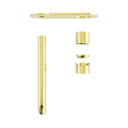 Zen SS316L Wall Basin/Bath Mixer 230mm Spout Trim Kits Only Brushed Gold