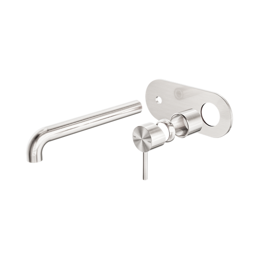Zen SS316L Wall Basin/Bath Mixer 230mm Spout Trim Kits Only Brushed Nickel