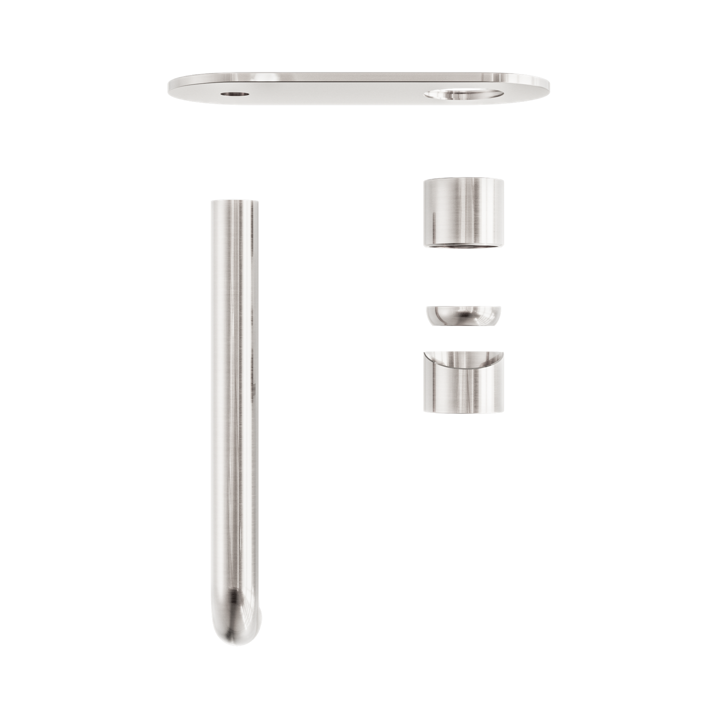 Zen SS316L Wall Basin/Bath Mixer 230mm Spout Trim Kits Only Brushed Nickel