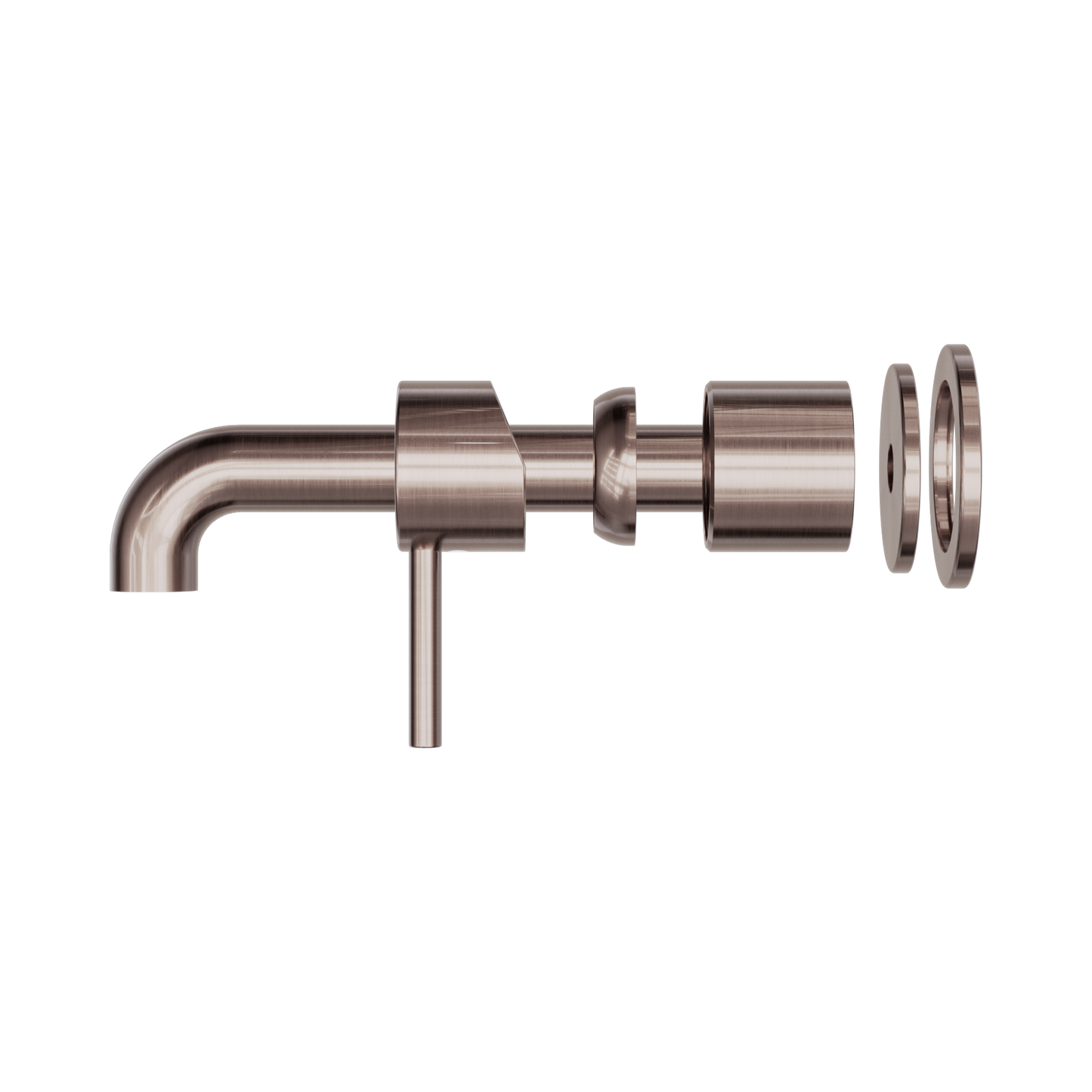 Zen SS316L Wall Basin/Bath Mixer Separate Back Plate 185mm Spout Trim Kits Only Brushed Bronze