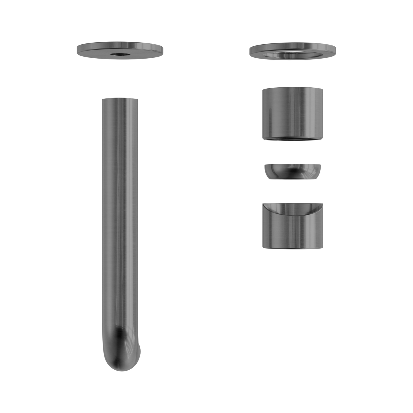 Zen SS316L Wall Basin/Bath Mixer Separate Back Plate 185mm Spout Trim Kits Only Graphite