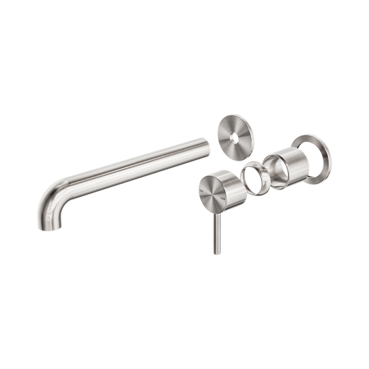 Zen SS316L Wall Basin/Bath Mixer Separate Back Plate 230mm Spout Trim Kits Only Brushed Nickel