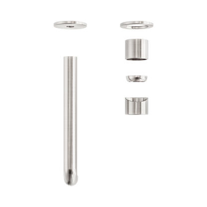 Zen SS316L Wall Basin/Bath Mixer Separate Back Plate 230mm Spout Trim Kits Only Brushed Nickel