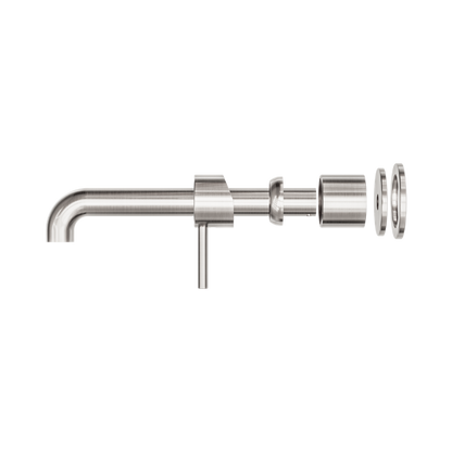 Zen SS316L Wall Basin/Bath Mixer Separate Back Plate 230mm Spout Trim Kits Only Brushed Nickel