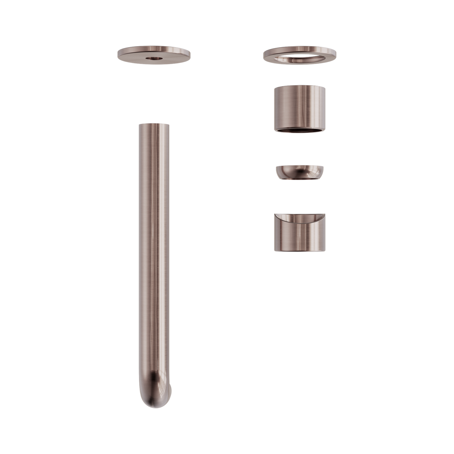Zen SS316L Wall Basin/Bath Mixer Separate Back Plate 230mm Spout Trim Kits Only Brushed Bronze