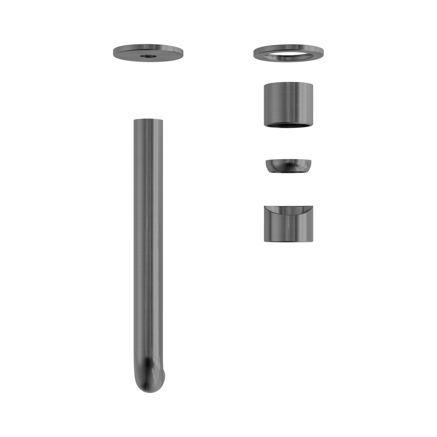 Zen SS316L Wall Basin/Bath Mixer Separate Back Plate 230mm Spout Trim Kits Only Graphite