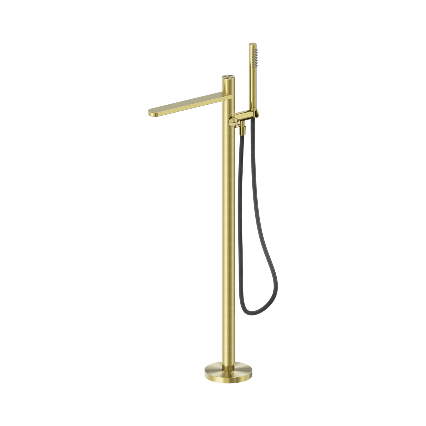 Pure SS316L Progressive Freestanding Bath Mixer With Outdoor Shower Hose Brushed Gold