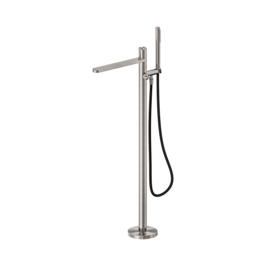 Pure SS316L Progressive Freestanding Bath Mixer With Outdoor Shower Hose Brushed Nickel