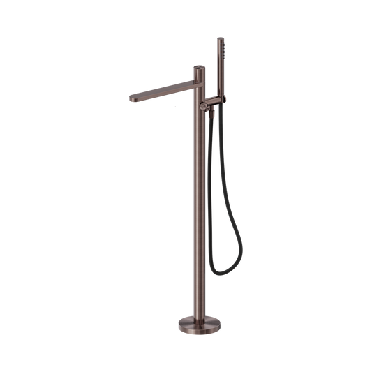 Pure SS316L Progressive Freestanding Bath Mixer With Outdoor Shower Hose Brushed Bronze
