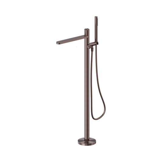 Pure SS316L Progressive Freestanding Bath Mixer Brushed Bronze