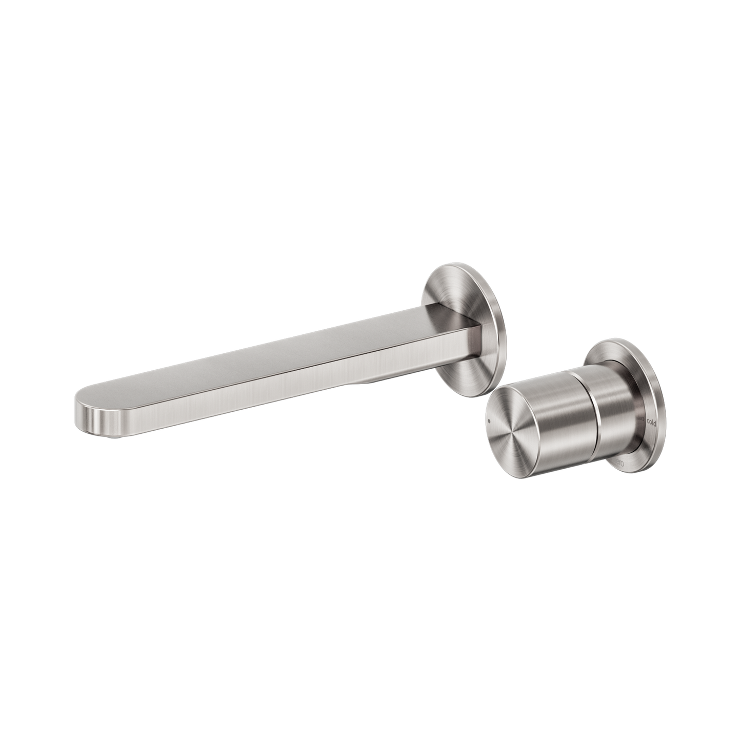 Pure SS316L Progressive Wall Basin/Bath Mixer Separate Back Plate Brushed Nickel