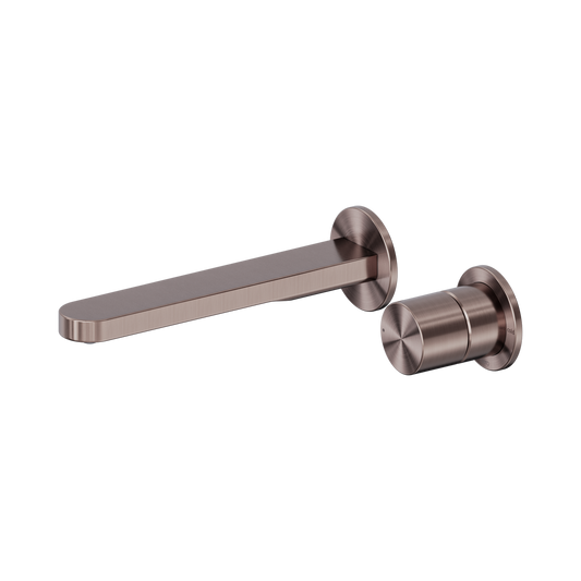 Pure SS316L Progressive Wall Basin/Bath Mixer Separate Back Plate Brushed Bronze