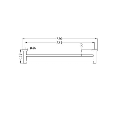 Mecca Double Towel Rail 600MM