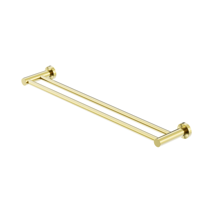 Mecca Double Towel Rail 600mm Brushed Gold