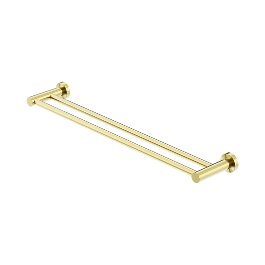 Mecca Double Towel Rail 600mm Brushed Gold