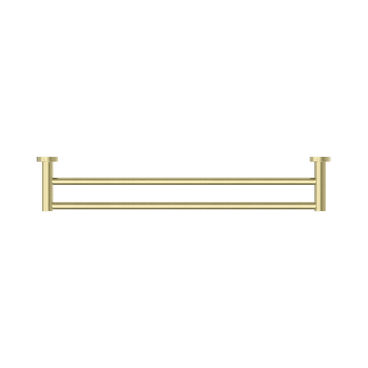 Mecca Double Towel Rail 600mm Brushed Gold