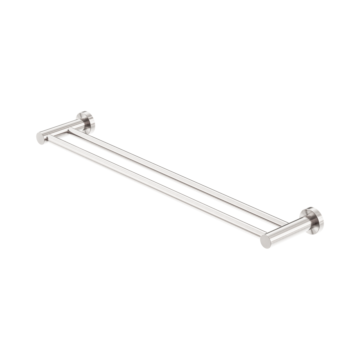 Mecca Double Towel Rail 600mm Brushed Nickel