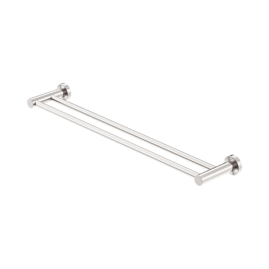 Mecca Double Towel Rail 600mm Brushed Nickel