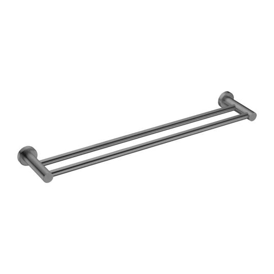 Nero Mecca Double Towel Rail 600mm  Grey / NR1924dGM