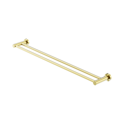 Mecca Double Towel Rail 800mm Brushed Gold
