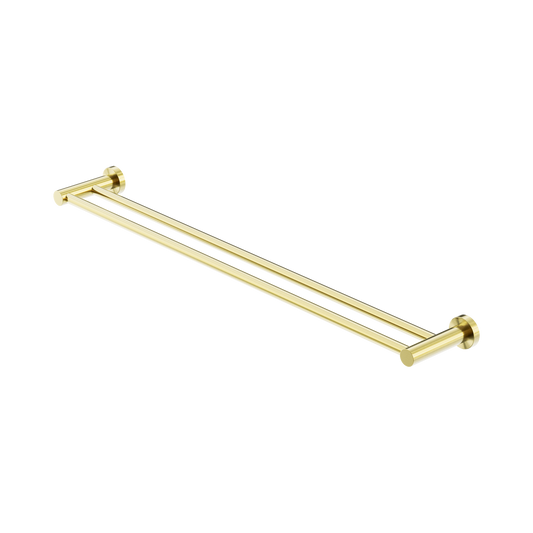 Mecca Double Towel Rail 800mm Brushed Gold