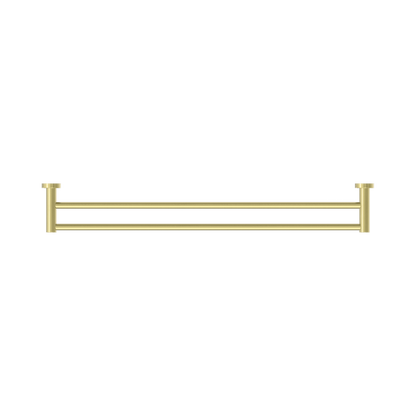 Mecca Double Towel Rail 800mm Brushed Gold