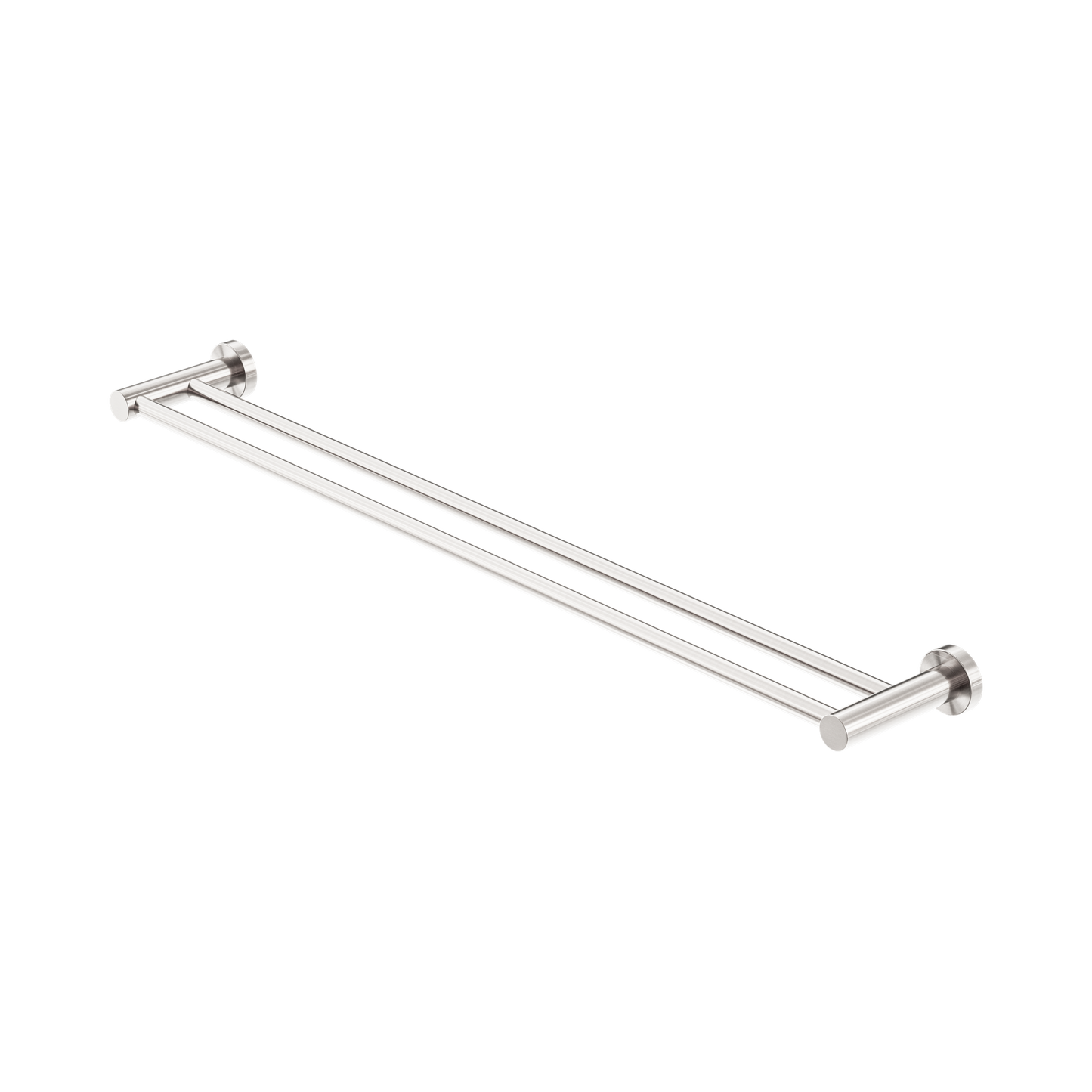 Mecca Double Towel Rail 800mm Brushed Nickel