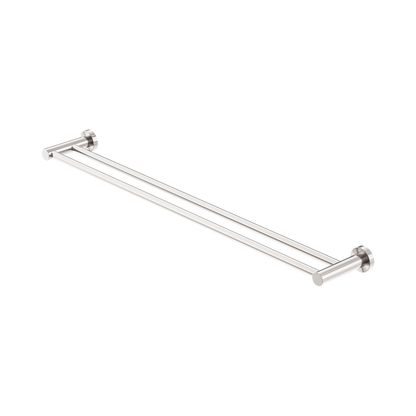 Mecca Double Towel Rail 800mm Brushed Nickel