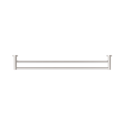 Mecca Double Towel Rail 800mm Brushed Nickel