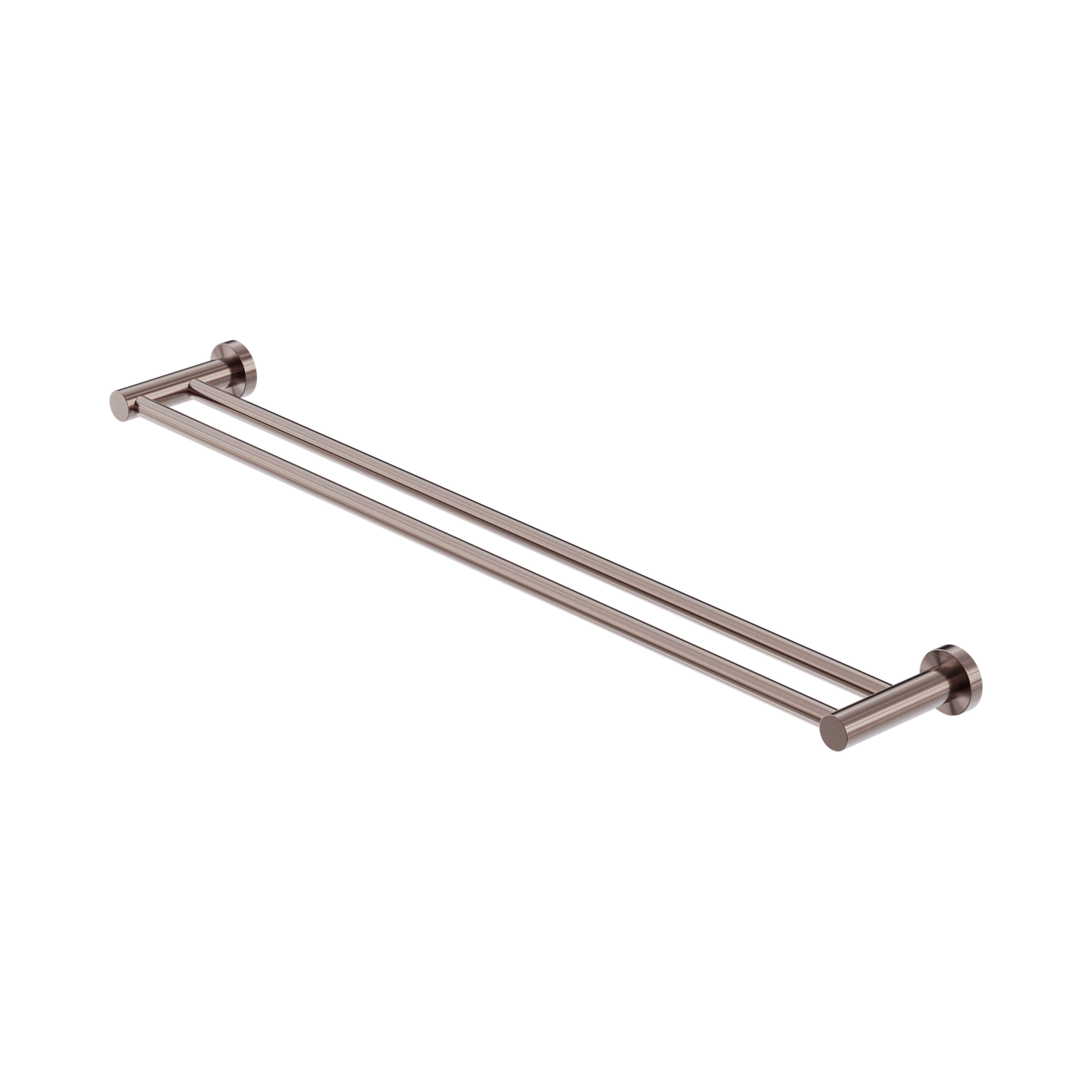 Mecca Double Towel Rail 800mm Brushed Bronze