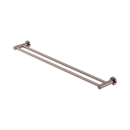 Mecca Double Towel Rail 800mm Brushed Bronze