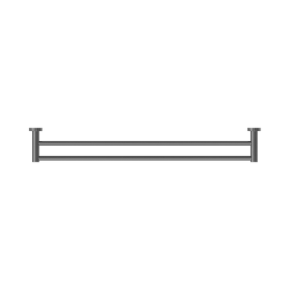 Mecca Double Towel Rail 800mm Gun Metal