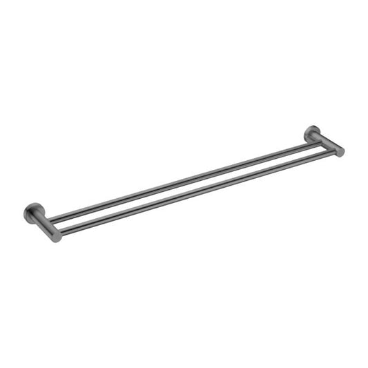 Nero Mecca Double Towel Rail 800mm  Grey / NR1930dGM