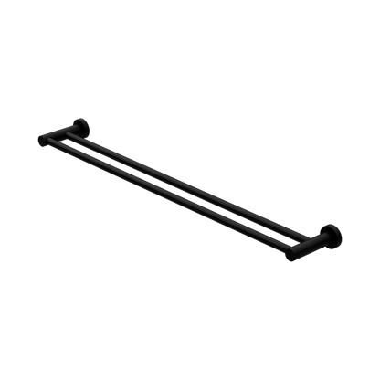 Mecca Double Towel Rail 800mm Matte Black