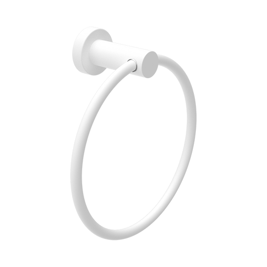 Mecca Hand Towel Ring Matte White