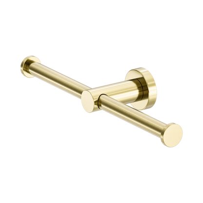 Mecca Double Toilet Roll Holder Brushed Gold