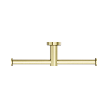 Mecca Double Toilet Roll Holder Brushed Gold