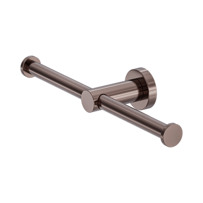 Mecca Double Toilet Roll Holder Brushed Bronze