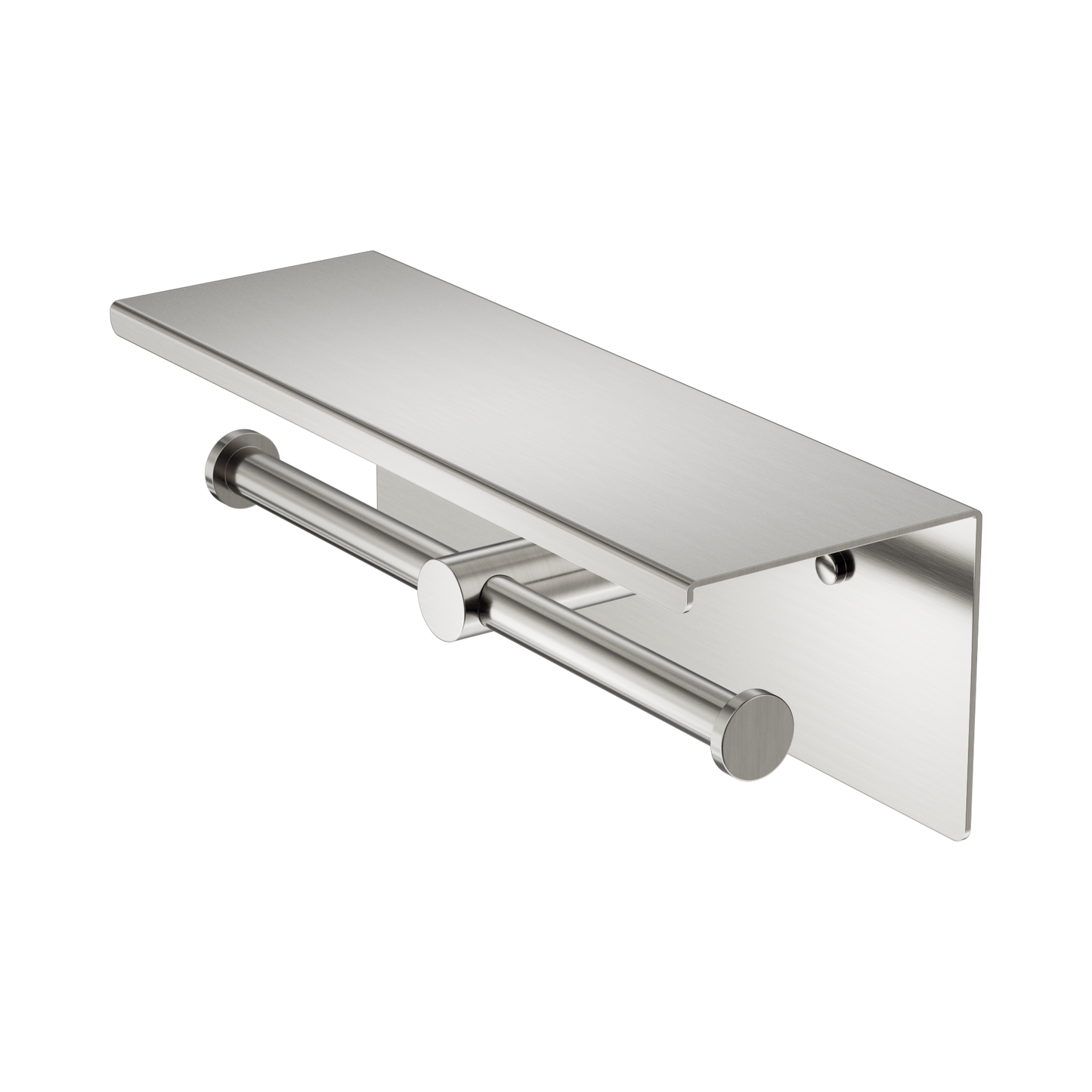 Mecca Double Toilet Roll Holder With Shelf