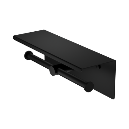 Mecca Double Toilet Roll Holder With Shelf