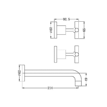 Nero X Plus Basin / Bath Set 215mm