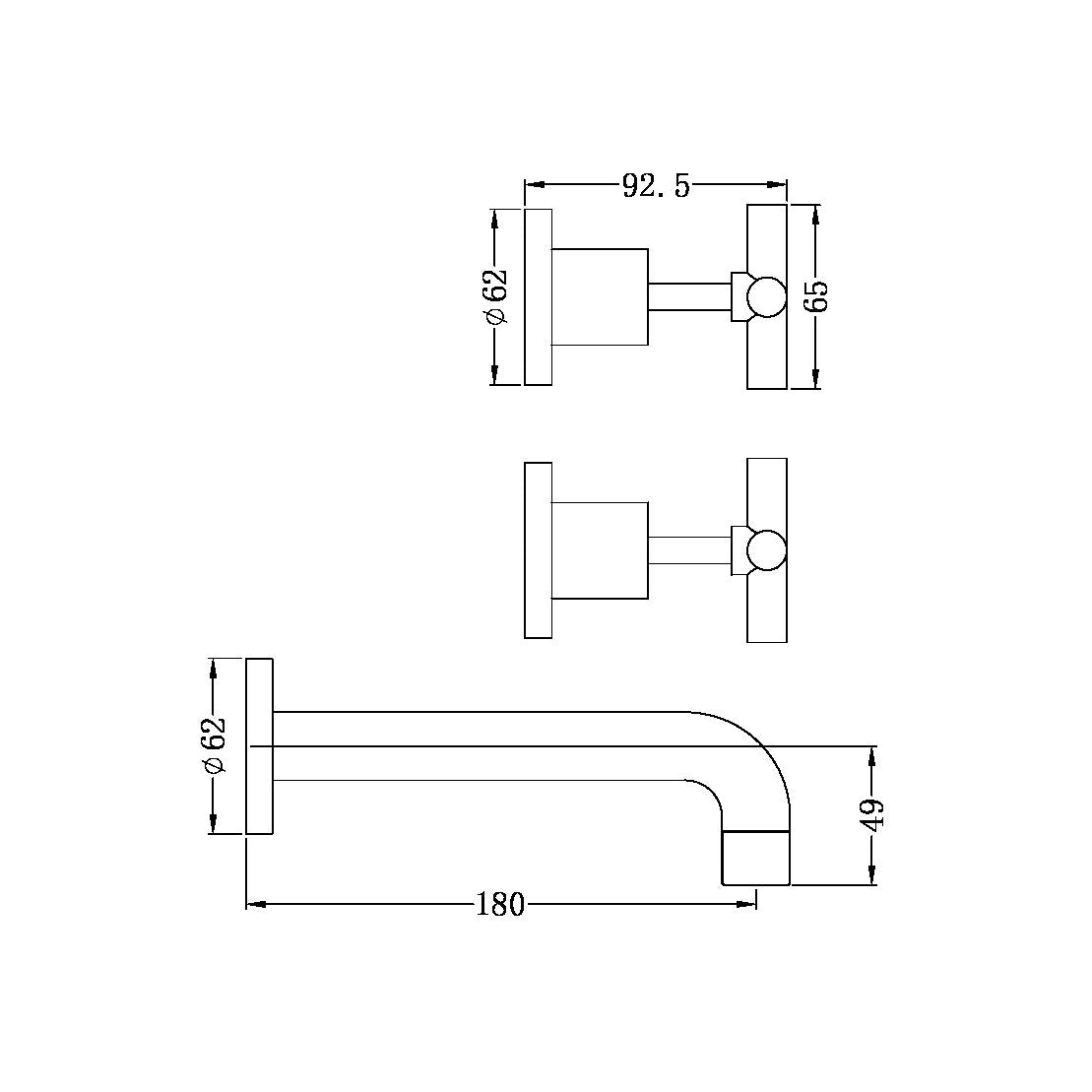 Nero X Plus Basin / Bath Set 180mm
