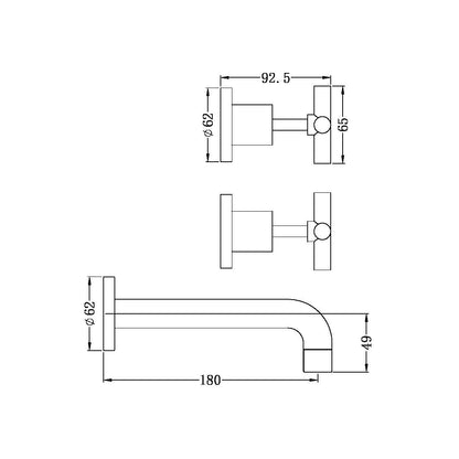 Nero X Plus Basin / Bath Set 180mm