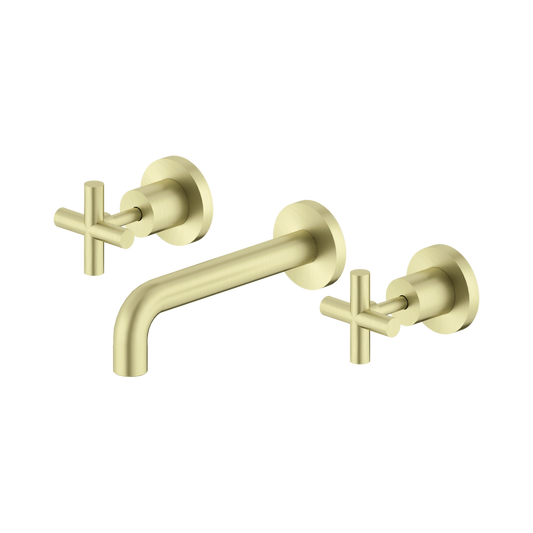 X Plus Wall Basin Set 180mm Brushed Gold
